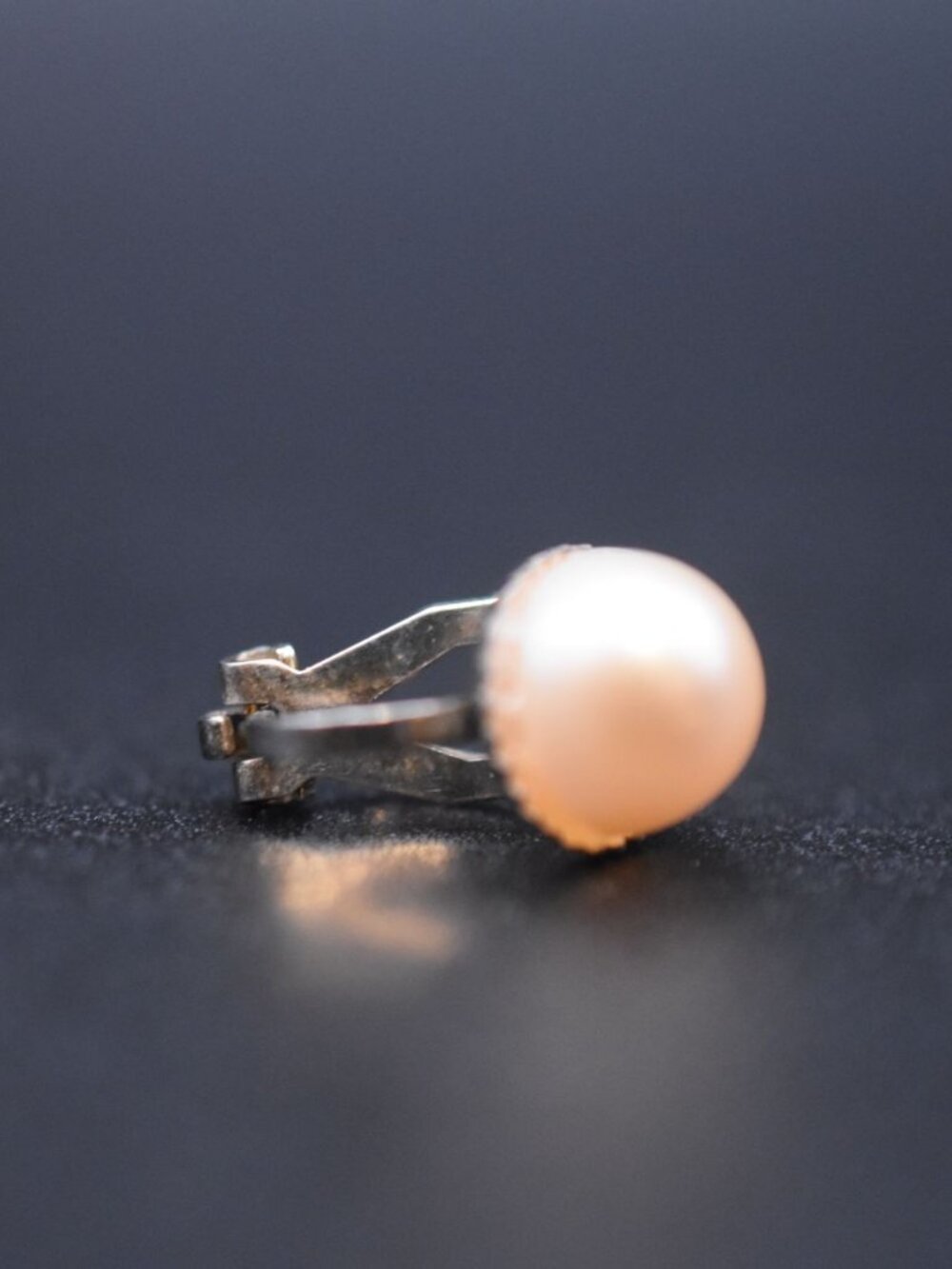 Vintage Clip-On Pearl Earrings With Silver Tone Accents - Classic Style Ideal Fo - Picture 3 of 10